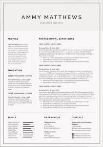 Download Black and White CV Ammy for free, by clicking download button